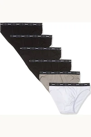 Dim Slip in Cotone Elasticizzato Traspirante Uomo x6, Nero/Grigio/Bianco/Nero/Nero/Nero, L