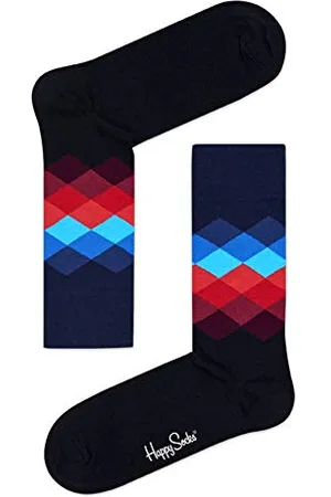 Happy Socks Faded Diamond Sock Calzini, , 4/7 (Taglia Produttore: 36-40) Unisex