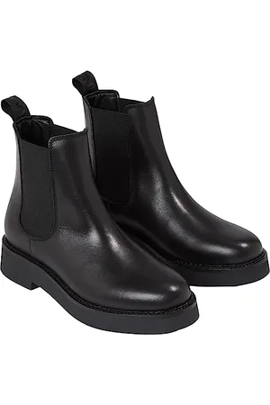 Tommy Hilfiger Stivali Mezza Gamba Donna Chelsea Flat Stivaletti, (Black), 36 EU