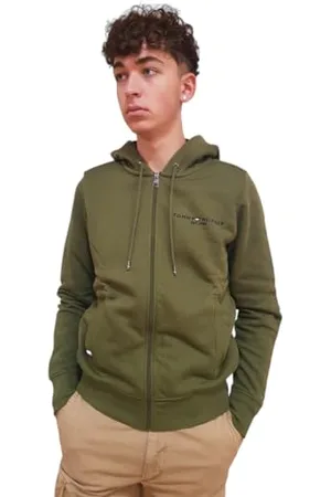 Tommy Hilfiger Felpa con Cappuccio e Zip Uomo Fur Lined Cerniera, (Putting Green), XXL