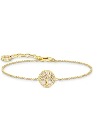 Thomas Sabo Bracciale con ciondolo Tree-of-Love in argento placcato oro A2160-427-39, Eine Grösse, Argento sterling, Nessuna pietra preziosa
