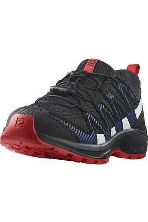 Salomon XA Pro V8 Scarpe Unisex da Passeggio ed Escursionismo per bambini, Calzata precisa, Grip su tutti i terreni, Look sportivo, Black/Lapis Blue/Fiery Red, 32 EU