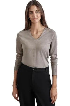 Street one A302964 Maglione Lavorato a Maglia con Dettagli, Mocha Beige Mel, 50 Donna