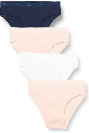 Dim Slip Les Pockets in Cotone Eco Bambina x4, Campana Viola Bianco Rosa, 6 Anni