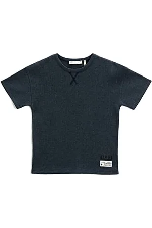 Koton Maglietta Basic a Maniche Corte Label Detail Waffle Textured T-Shirt, (In3), 7-8 Anni Bambini e Ragazzi