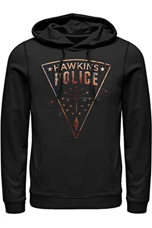 Stranger Things Hawkins Police Rats Hoodie Hooded Sweatshirt, Black, S Unisex