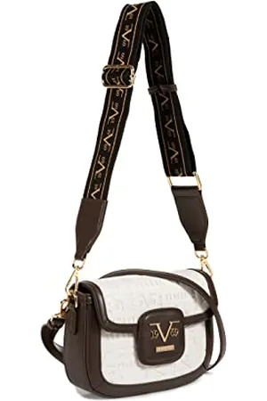 19V69 Italia Women Shoulder Bag CAMILLA DARK BROWN-BEIGE GOLD