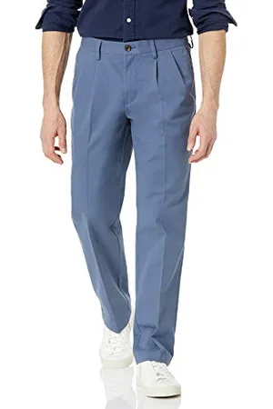 Amazon Pantaloni chino plissettati dal taglio classico e resistenti alle pieghe (disponibili nelle taglie Big & Tall) Uomo, , 40W / 30L