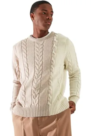 Trendyol Maglione Slim Lavorato a Maglia a Girocollo Tuta, , S Uomo