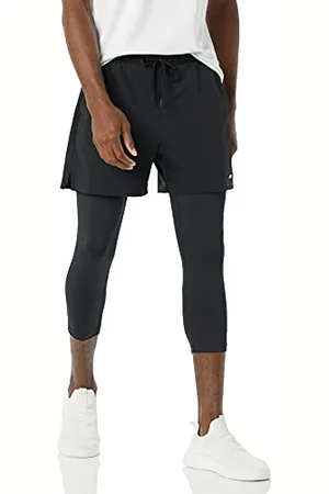 Amazon Pantaloncini da Corsa Intrecciati a Doppio Strato Anti-umidità Uomo, , XS