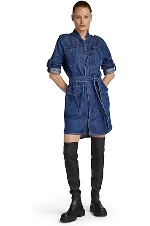 G-Star Donna Denim Field Dress, (rinsed D24350-D548-082), XXL