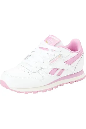 Reebok Classic Leather, Scarpe da ginnastica Unisex - Bambini e ragazzi, FTWWHT/JASPNK/CHALK, 35 EU