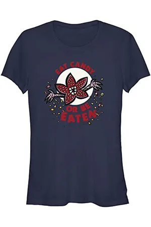 Stranger Things Eat Or Be Eaten-Maglietta a Maniche Corte T-Shirt, , XXL Donna