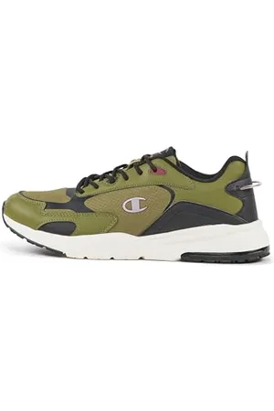 Champion Ramp Up Ripstop Low, Sneakers Uomo, Verde Oliva/Nero/Bordeaux (GS521), 45.5 EU