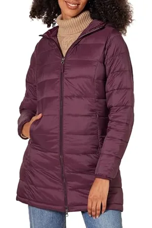 Amazon Piumino Lungo con Cappuccio Ripiegabile, Leggero e Impermeabile (Disponibile in Taglie Forti) Donna, , S