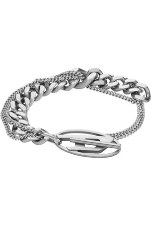 Diesel Bracciale da Uomo in Acciaio Inossidabile con Chiusura a T
