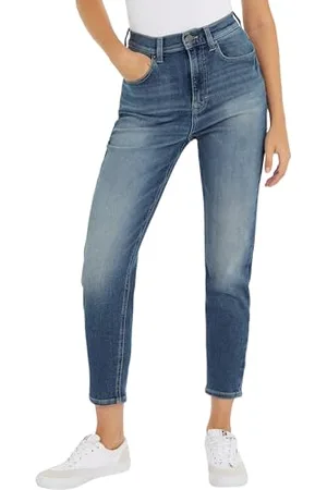 Tommy Hilfiger Mom Slim UH BH1264 DW0DW17628 Pantaloni di Jeans, ( Black), 34W / 32L Donna