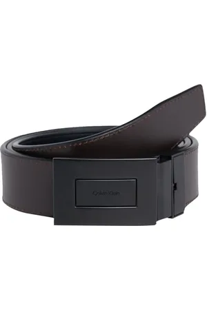 Calvin Klein ADJ/Rev Formal Plaque 35MM K50K511561 Cintura Regolabile/Reversibile, (CK Black Smooth/Dark Brown Smooth), 90 Uomo