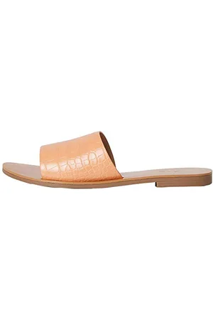 FIND FIND Flat Simple Mule - Sandali a Punta Aperta Donna, Arancione (Apricot Croc), 38 EU