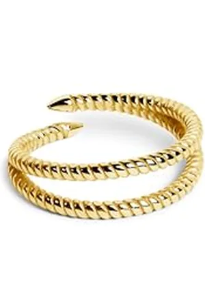 SINGULARU Anello Double Twist - Anello Regolabile - Argento Sterling 925 con Finitura Placcata in 18kt - Misura Unica - Gioielli da Donna - Realizzato in Europa