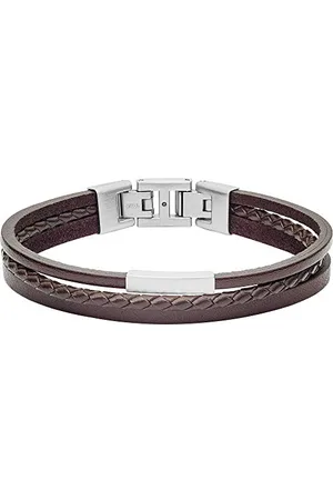 Fossil Bracciale Da Uomo Vintage Casual, Lunghezza: 180 mm - 195 mm Bracciale In Pelle Marrone, JF03323040