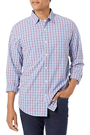 Amazon Camicia Casual in Popeline a Maniche Lunghe vestibilità Regular Uomo, , M