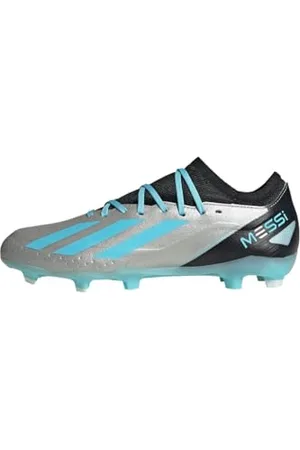 adidas X Crazyfast Messi.3 Firm Ground Boots, Scarpe da Calcio Unisex-Adulto, Silver Metallic/Blue/Core Black, 43 1/3 EU