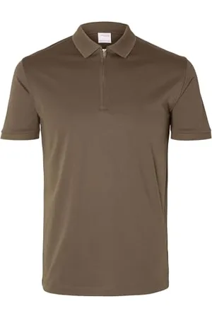 SELECTED Slhfave Zip SS Polo Noos, Morel, XL Uomo