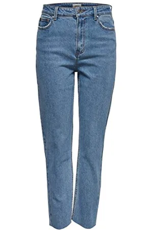 ONLY Onlemily HW St Raw Crop Ank Mae06 Noos, Jeans Donna, , 27W / 32L