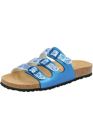 LICO Bioline Flower, Ciabatte Donna, Blu Blau Weiss Blau Weiss37 EU