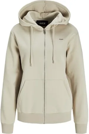 JJXX Jxabbie RLX LS Every Zip Hood Swt Noos Felpa, Raggio di Luna, L Donna