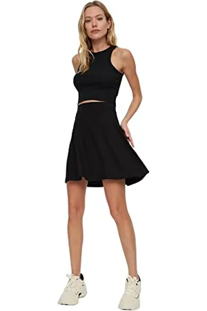 Trendyol Basic gestrickter Rock Gonna, Black, Large da Donna