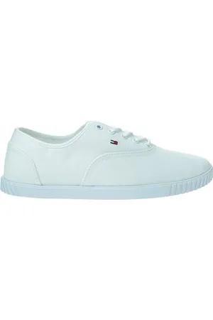 Tommy Hilfiger Sneakers Donna Canvas Lace Up Scarpe, (White), 36