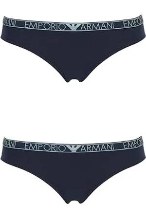 Emporio Armani Stretch Cotton Studs Logoband 2-Pack Brief, Slip Donna, (Marine), S