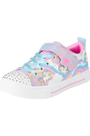 Skechers Twinkle Toes, Sneaker, Lavender Synthetic/Multi Trim, 22 EU