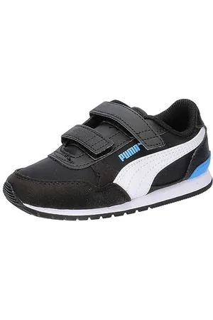 PUMA ST Runner V3 NL V Inf, Scarpe da Ginnastica Unisex-Bambini, Black White-Regal Blue, 22 EU