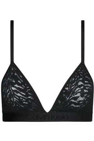Calvin Klein Unlined Triangle 000QF7491E Triangolo (Parte Superiore del Bikini), (Black), S Donna