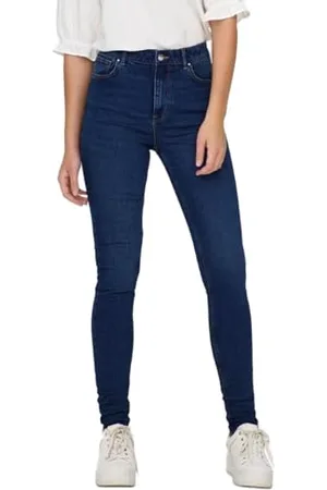 ONLY Onldruna Hw Skinny Dnm Pimbox, Jeans Donna, Denim Blu Scuro, 28W / 30L