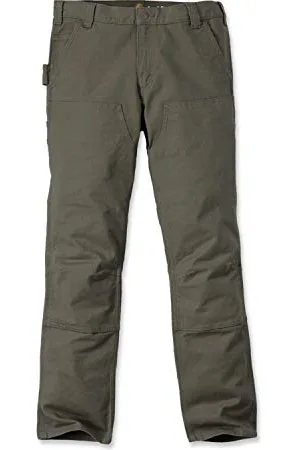 Carhartt Pantaloni da lavoro in tessuto Duck Rugged Flex® rinforzato sul davanti, Straight Fit Uomo, Catrame, W32/L30
