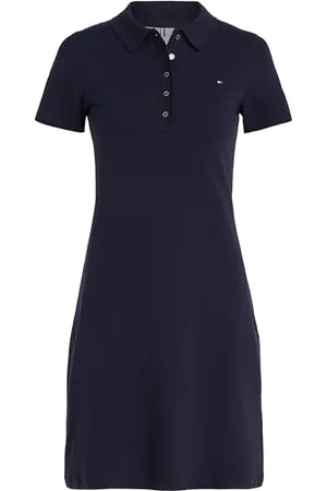 Tommy Hilfiger Donna Abito a Polo 1985 Pique Slim Fit, (Desert Sky), 3XL