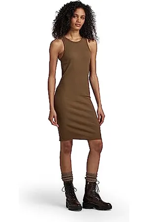 G-Star Donna Tank Dress Slim, (rain drum D22842-D289-D307), L