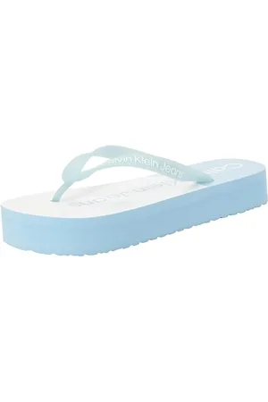 Calvin Klein Jeans Beach Sandal Flatform MONOLOGO YW0YW01617, Infradito Donna, Blu (Dusk Blue/Bright White), 39 EU