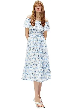 Koton Off The Shoulder Belted Midi Dress Vestiti, (6d5), 40 Donna