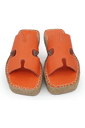 Bonateks Derbtrlk100195, Sandali con Zeppa Donna, Colore: Arancione, 40 EU