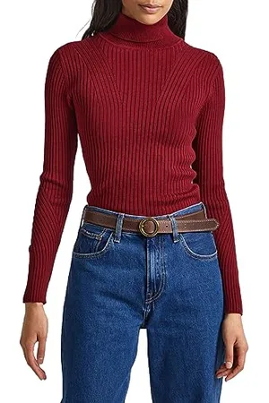 Pepe Jeans Dalia Rolled Collar, Maglione Donna, (Burgundy),M