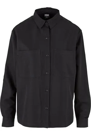 Urban classics Ladies Oversized Twill Shirt Camicia, Black, XXXXXL Donna