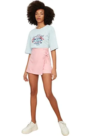 Trendyol Women Basic High Waist Skinny Fit Skort Shorts Boxer Bambino, , 64 Donna