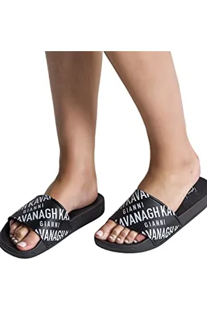 Gianni Kavanagh Black Logomania Sliders, Sandali Donna, , 36 EU