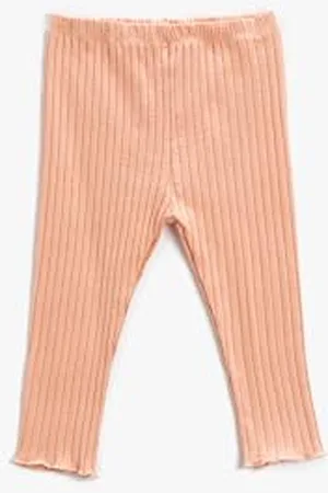 Koton Basic Ribbed Leggings Elastic Waistband, (200), 9-12 Mesi Ragazze Piccole