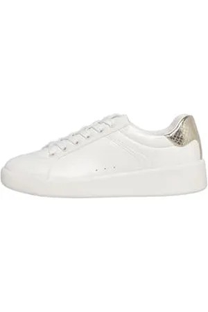ONLY SHOES ONLSOUL-4 PU Sneaker, Scarpe da Ginnastica Donna, White/Detail:w. Gold, 36 EU